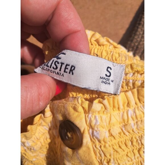 Hollister Yellow Gingham Cropped Tank Top Size S - Picture 3 of 3